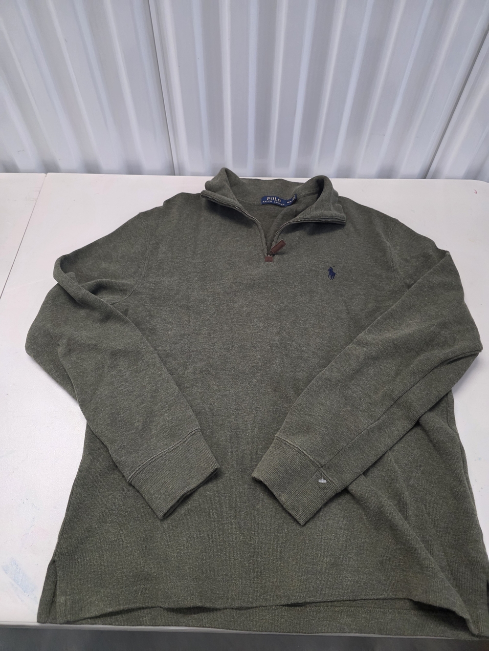 Polo Ralph Lauren Quarter Zip Pullover Olive Green Men's Size Medium